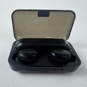 Wireless Bluetooth Earbuds Black In-Ear Headphones Charging Case Compact Pair